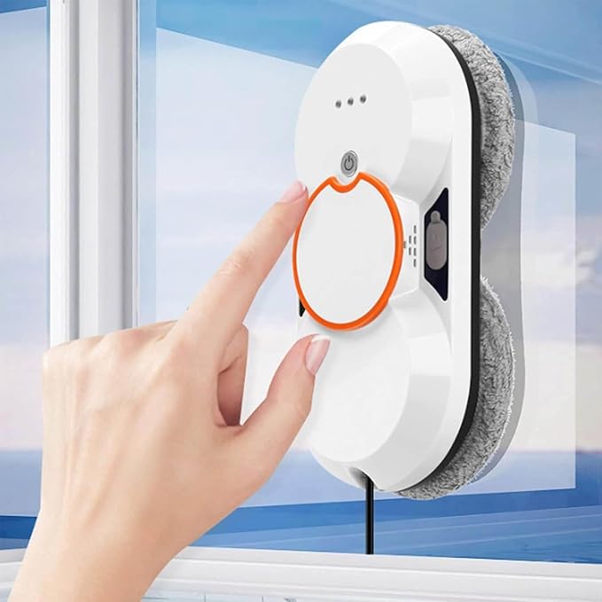Smart Window Cleaning Robot with Double Automatic Water Jet and 5600Pa Suction Power Multi-Function Cleaning Machine for High Windows Tiles Glass Door Inside Outside