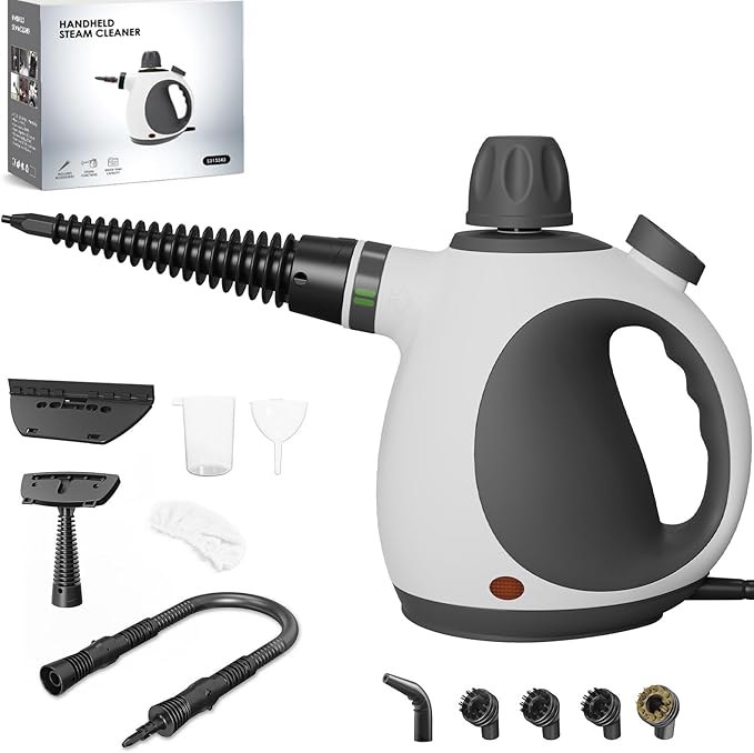 Handheld Steam Cleaner Pressurized Multi-Purpose Natural Steamer with 12 pcs Accessories Steamer for Cleaning Car Countertop Bathroom Shower Upholstery Couch Tile Grout Window Grease
