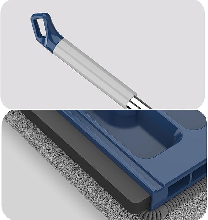 Large Flat Mop with 360° Rotating Head Self Wringing Microfiber Wet and Dry Mop with Stainless Steel Handle Ideal for Floors Corners and Windows