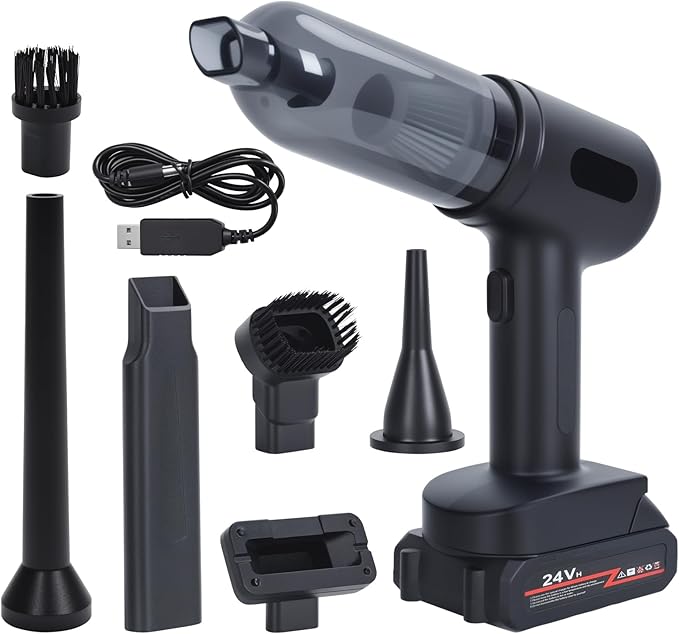 Cordless Car Vacuum CleanerPortable Handheld Vacuum Cleaner 10000Pa High Power Car Vacuum 60W Portable Vacuum Cleaner for CarOfficeHomePet Black