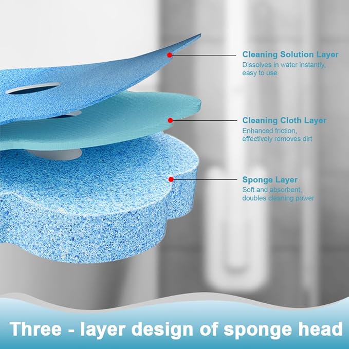 Disposable Toilet Brush with 48 RefillsToilet Cleaning SuppliesToilet Wand Brush Starter KitWall Mounted Toilet Bowl Cleaner Brush with Holder for Bathroom Deep Cleaning &amp Hygiene (White)