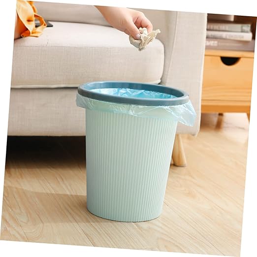 Zerodeko 2pcs Medium Plastic Ring Trash Can Simple Design for Office Kitchen Cabinet Wastebasket Dustbin Garbage Container