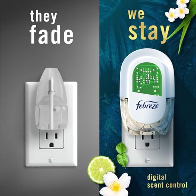 F.e.b.r.e.z.e Odor-Fighting Fade Defy PLUG Air Freshener LUXE 87 fl. oz. Oil Refill Rainforest Clear (Rainforest) 2 Refills