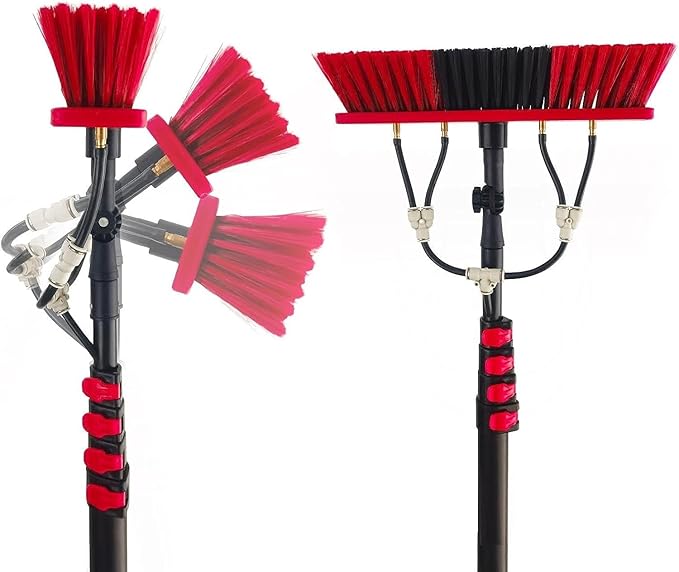 Outdoor Window Cleaning Pole Outdoor Window Cleaning PoleWater Fed Telescopic Brush Extendable Cleaner Conservatory Roof Cleaning Photovoltaic and Solar Panels (Size : 4.6m)