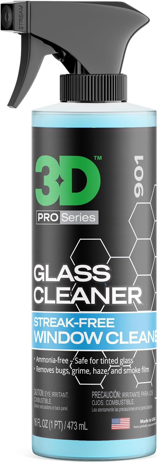 3D Glass Cleaner Bundle - Streak-Free Tint Safe Formula - 16oz Spray + 1 Gallon Refill