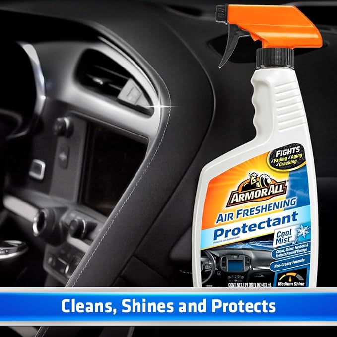 Armor All Car Air Freshener and Cleaner - Odor Eliminator and Protectant for Cars &amp Truck Cool Mist 16 Fl Oz Spray Bottles Pack of 6 78511-6PK