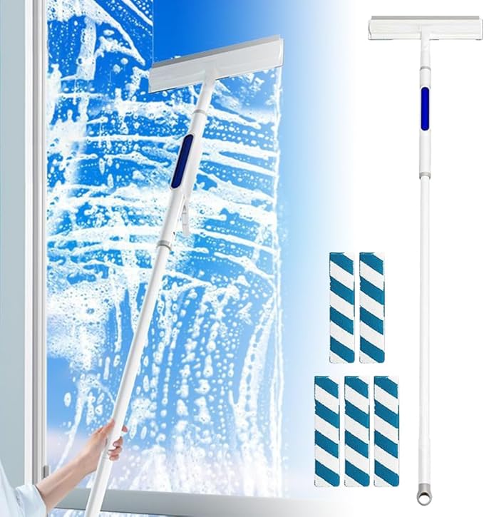 Squeegee for Window Cleaning with Spray 2025 Upgrade Dual Side Mist Retractable Window Cleaner Spray Window Cleaning Brooms 3 in 1 Household Squeegees Window Cleaning Tool Kit