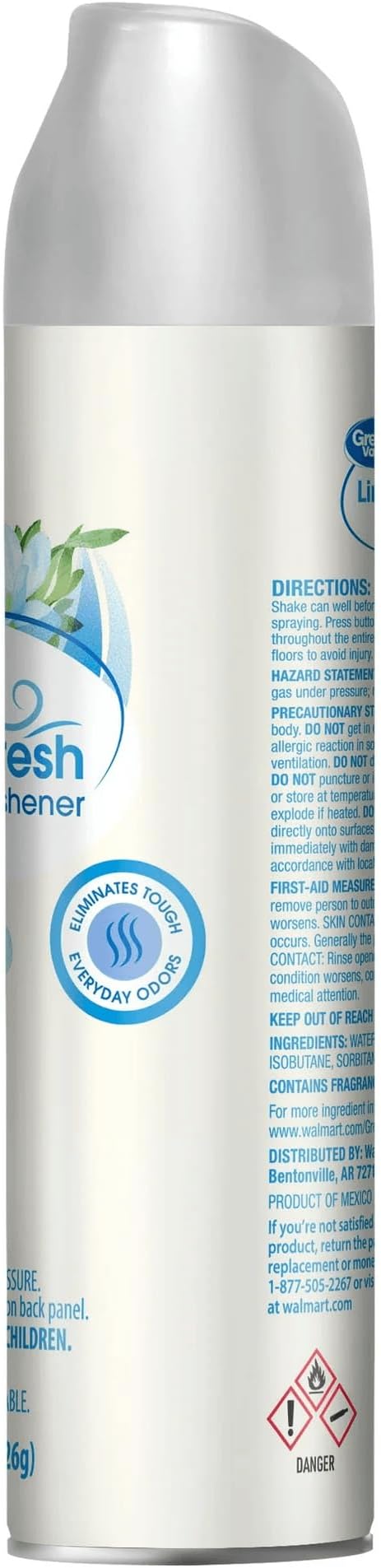 Aerosol Air Freshener Linen Fresh 8 oz– Long Lasting Room Deodorizer Spray for Home Bathroom &amp Office – Odor Eliminator Mist for Fabric Car &amp Living Spaces - (Pack of 4)