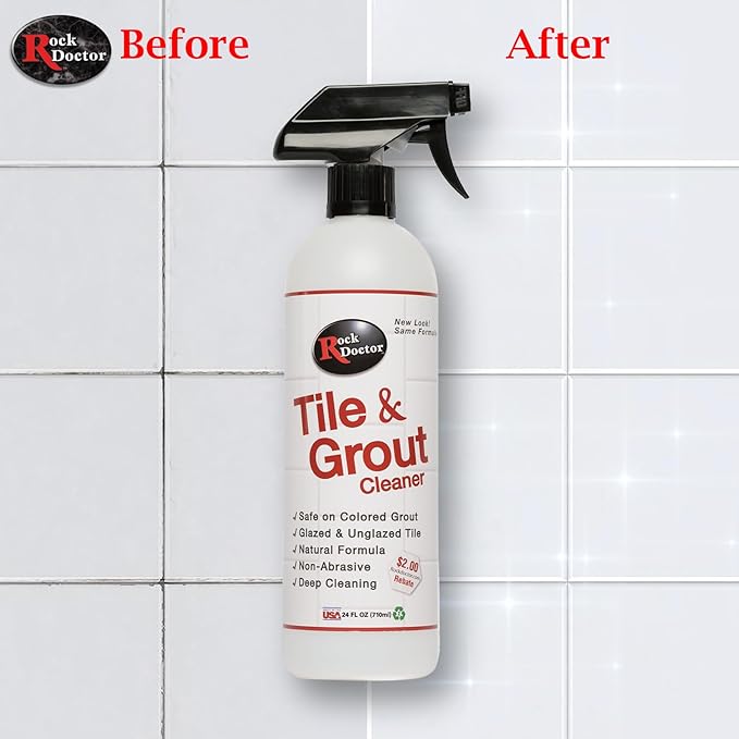 Rock Doctor Tile and Grout 24oz.Rock Doctor Natural Tile and Grout Cleaner Remove Stains Dirt Oil and Soap Scum Heavy Duty Non-Abrasive Tile Cleaner Natural Formula Pack of 2 2/pack