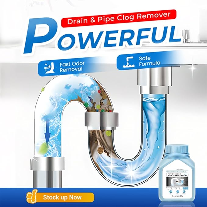 Drain Clog Remover Powerful Unclogging Sink Hair Cleaner for Kitchen Sink and Drain Cleaner Strong Unclogging Power Fast-Acting &amp Easy to Use (2PCS)