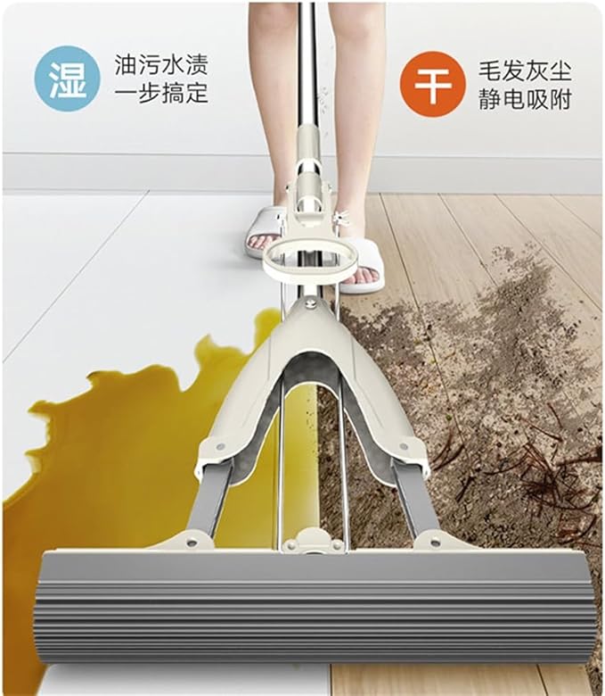 Mop Folding Stainless Steel Telescopic Rod Sponge Absorbent Squeezer Free Hand Wash Collodion
