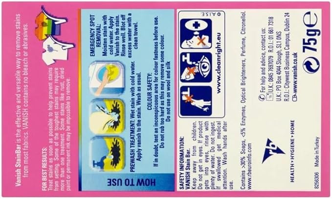 Vanish Stain Remover Bar - 75g x 3 by Vanish