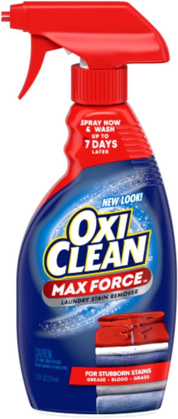 OxiClean Max Force Laundry Stain Remover Spray 12 fl oz + 48 Fl Oz Refill Bottle Kit 60 Fl Oz Total