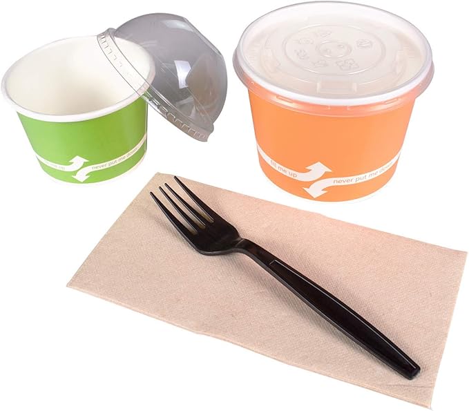 Karat [7 - 1000 ct] Heavy Duty Plastic Forks Individually Wrapped - Sturdy Disposable Forks for Restaurants &amp Food Trucks | Black