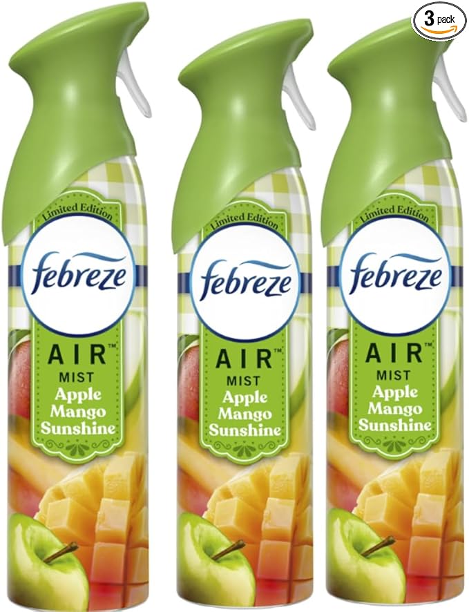 Febereez Air Freshener Spray Odor-Fighting Room Spray Apple Mango Sunshine 8.8oz 3 Counts