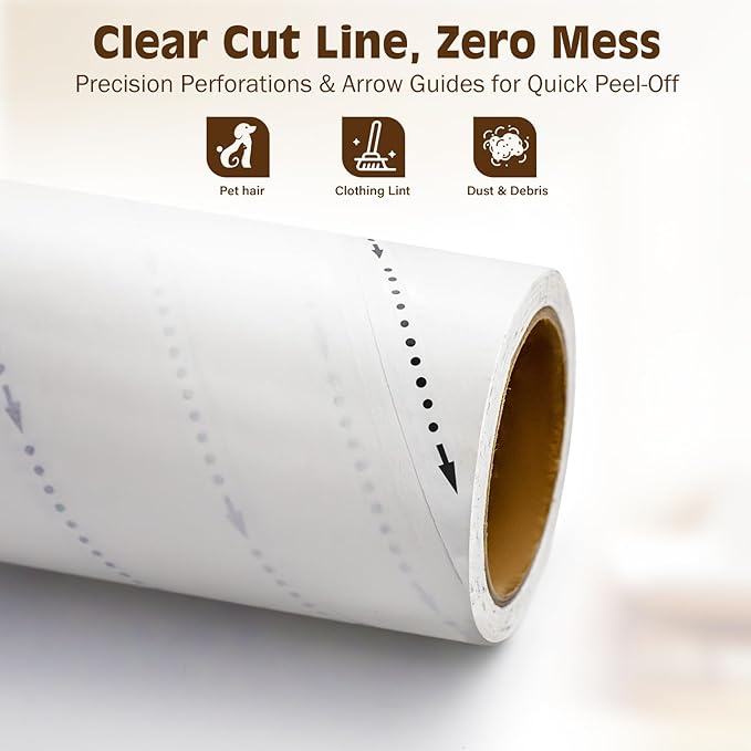 BEAH Lint Roller Refills (5 Packs 450 Sheets) Lint Rollers for Pet Hair Extra Sticky Refills Compatible with 9.45-inch lint Rollers requiring a 1.5-inch Inner Diameter