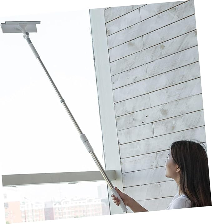 Multi-Use Adjustable Window Cleaning Wiper Extendable Handle Double-Sided Glass Scraper for Home and Office Use for Streak-Free Cleaning