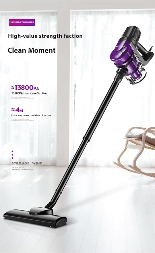 Corded Stick Vacuum Cleaner Handheld 2-in-1 Vacuum with Attachments Purple and Black