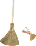 Wedding Broom for Jumping CeremonyHandmade Natural Whisk Broom with Wooden Handle for Halloween DIY Decoration Vietnamese Straw Soft Broom (12.6”Width 28.74” Length)