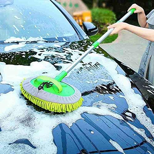 Retractable Car Wash Mop Dust Removal Detachable Dual-use Super Cleaning Water Portable Absorption Rag Tool