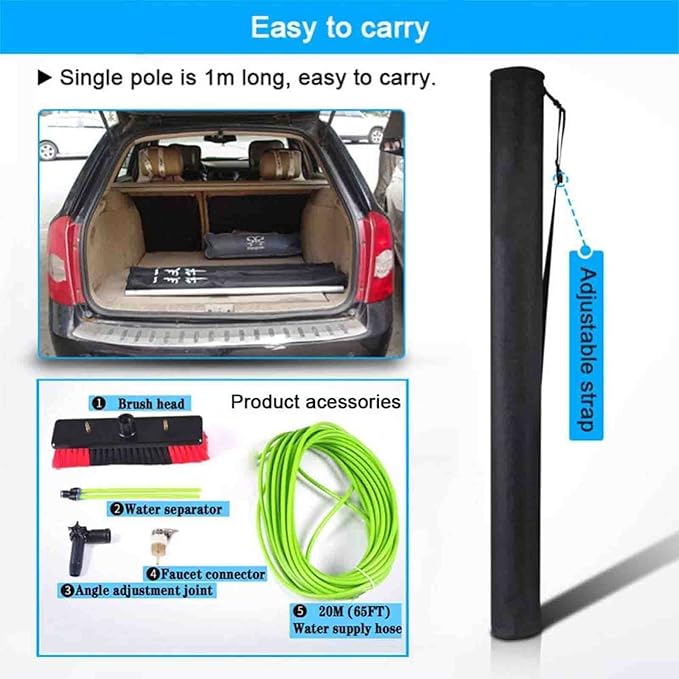 Photovoltaic Panel Cleaning Window Clean 5-12M Water Fed Telescopic Brush Extendable Cleaner Conservatory Roof Cleaning Tools 12M Rod 30Cm Brush Head10m30cm Brush Head