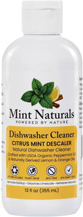 Natural Dishwasher Cleaner &amp Degreaser Liquid – USDA Organic Peppermint Oil Formula That Helps Remove Limescale Grease &amp Odor 12 oz – Made in USA by Mint Naturals