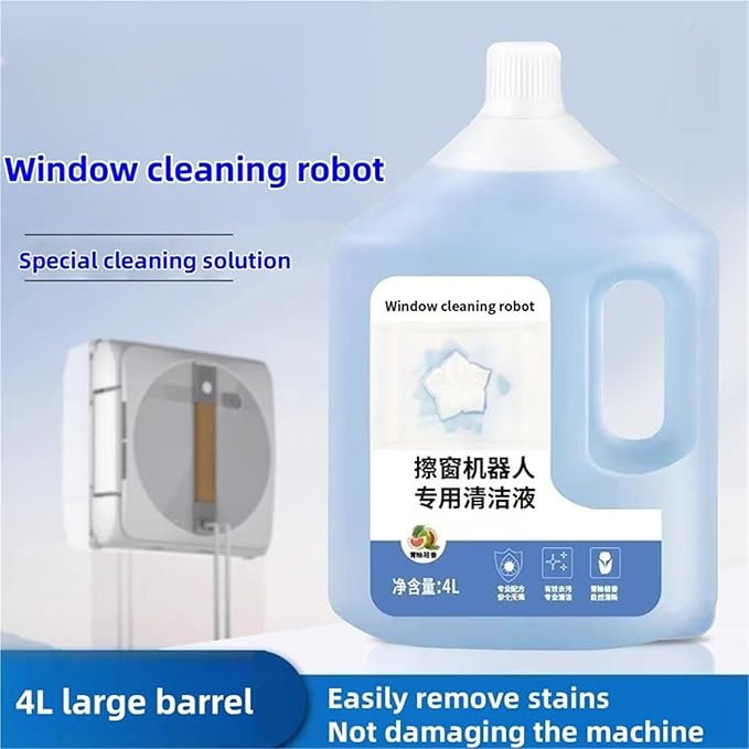 Window Cleaning Robot Glass Cleaning Solution 4L Compatible With ECOVACS Winbot W1S Pro/W1 PRO/ W2 OMNI/W2 PRO/W2 PRO OMNI/WINBOT MINI HA41 W1SPRO W920(2 bottles)