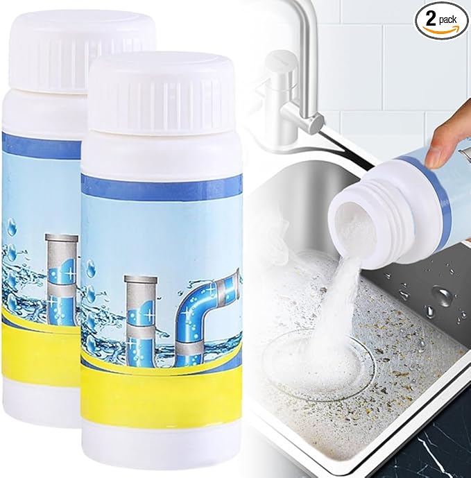 Sink Drain Cleaner 2025 Upgraded Sink and Drains Cleaner Multi-functional Powerful Pipe Unclogging Agent Drains Foam Cleaner for Kitchen Toilet and Pipes Cleaning Tool (2PCS)