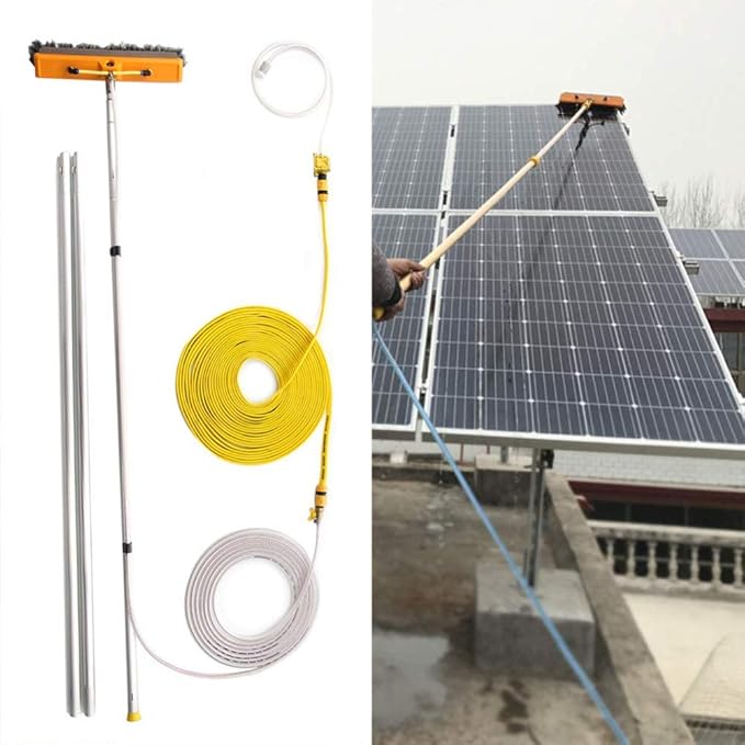 Telescopic Pole Kit Cleaning Brush4.5-12m Window Cleaning Pole Water Fed Telescopic Brush Extendable Cleaner Conservatory Roof Cleaning Photovoltaic and Solar Panels/7.5m/24.6ft (7.5m/24