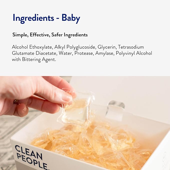 The Clean People Laundry Detergent Pods - Recyclable Packaging Hypoallergenic Stain Fighting - Ultra Concentrated Laundry Soap -Baby (Unscented) 192 Pack