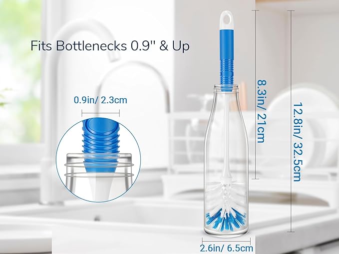 Dish &amp Bottle Brush Set – 9 Pack Kitchen Cleaning Brushes for Dishes Bottles Pots Pans Sinks &amp Glassware