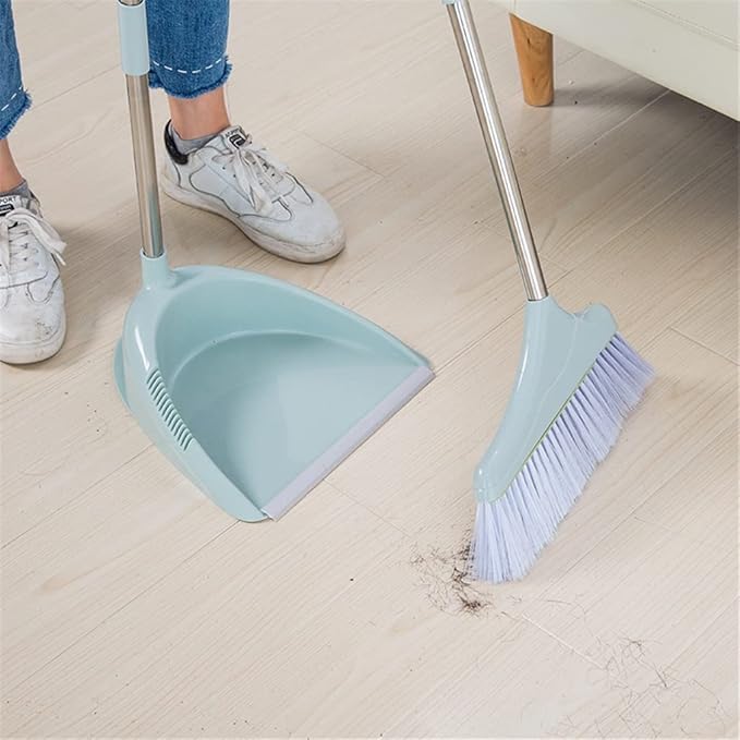 Broom and Dustpan Set Rubber Sweeping Dust Clean Folding for Floor Home Brush Products Household Sweeper Plastic