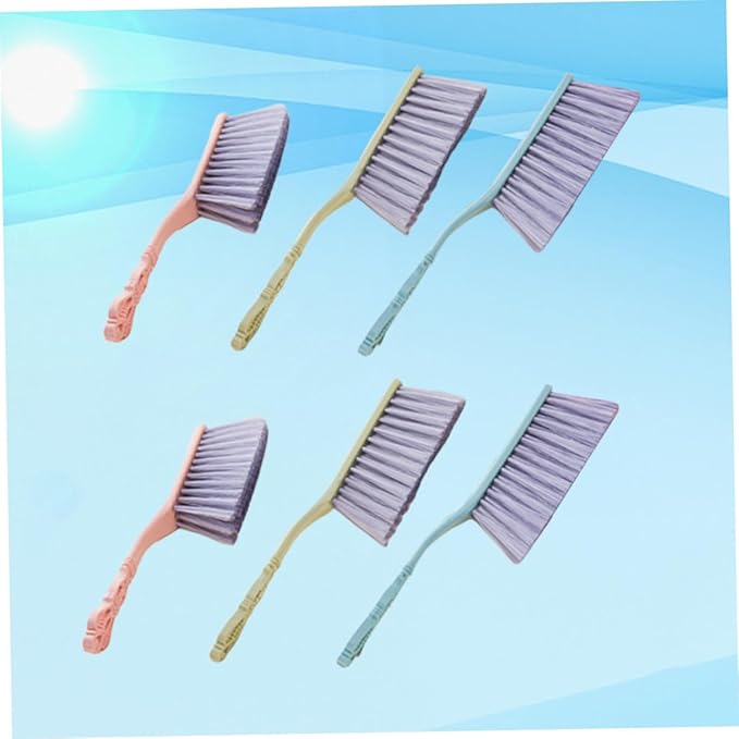 6pcs Hollow Handle Cleaning Brush Set Thickened Dusting and Sofa Cleaning Brushes for Household Bed and Furniture Multi-Color Blue Green Pink Sturdy Dust Remover Tools for Home