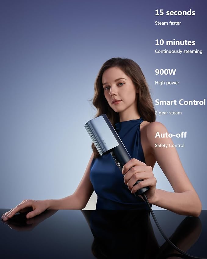 nesugar G3 Pro Smart Handheld Steamer for Clothes – Global Voltage Adaptation Palm-Sized &amp Lightweight (0.8lb) Dual Steam Modes Auto Shut-Off Travel &amp Home Double Use (navy blue)
