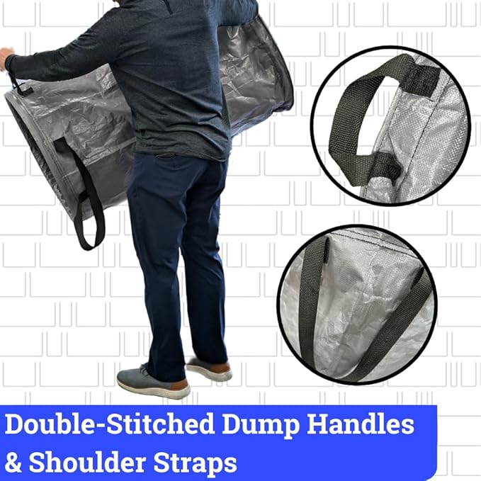 DURASACK Heavy Duty Valet Trash Bag Janitorial Commericial Cleaning Stand-Up Collapsible Trash Pickup Bag 80-Gallon Capacity