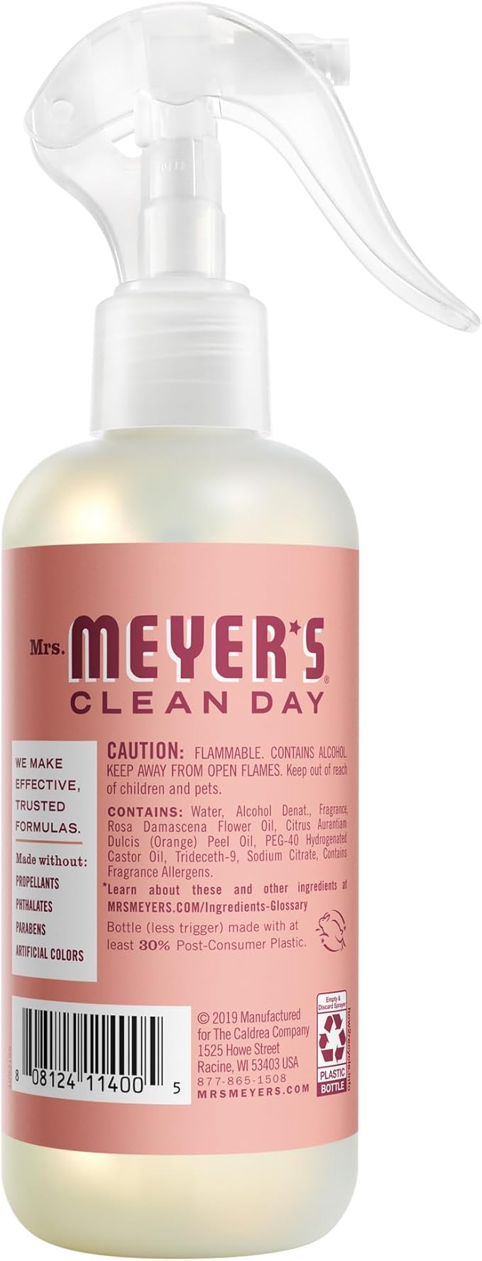 MRS. MEYER'S CLEAN DAY Room Spray Rose Scent 8 Fl Oz Bottle - 3 Pack