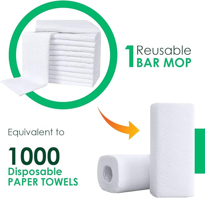 Avalon Towels Bar Towels (Pack of 36) Size 14x17 Inches – 100% Cotton Absorbent and Reusable Cleaning Rags Multipurpose Cleaning Towels Terry Cloth Rags Durable Shop Rags (White)