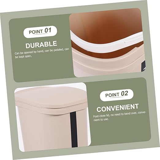 HANABASS Trash Can Foot Pedal Household Waste Basket Capacity Design for Kitchen Bathroom Office Excellent Craftsmanship and Practical Use
