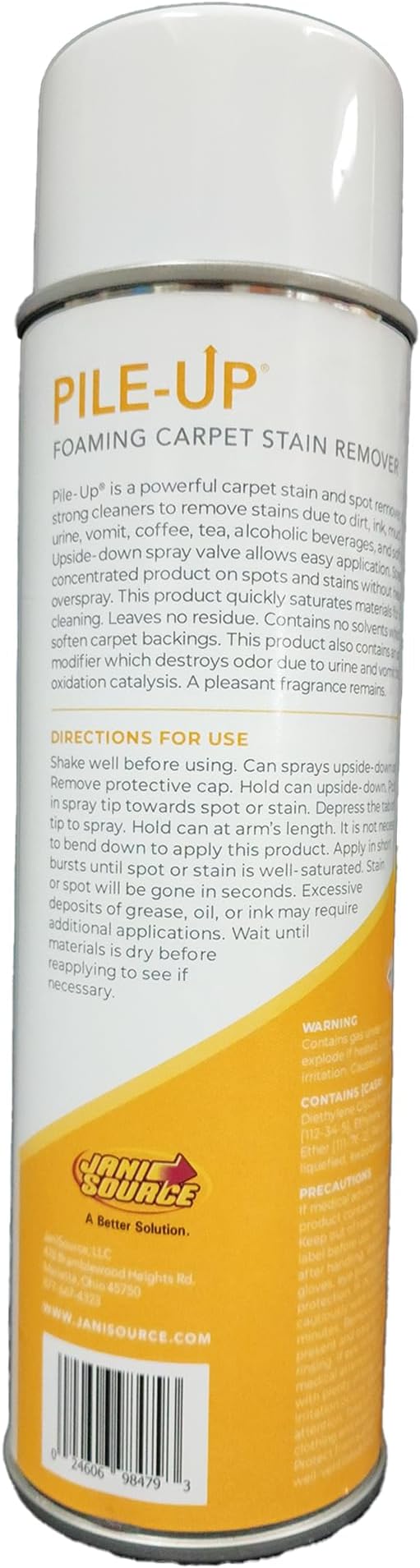 Pile-Up Foaming Carpet Stain Remover Foaming Aerosol 18 oz Net (12 Case of 12)