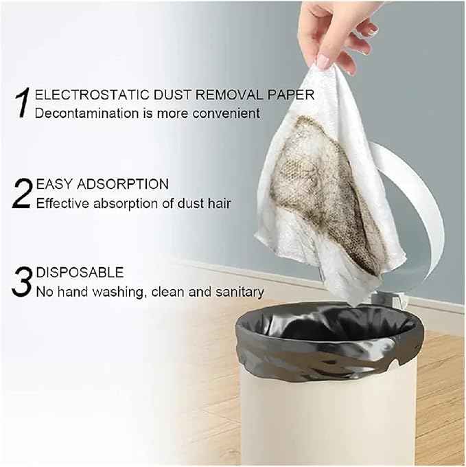 1Set Home Electrostatic Dust Collector Mop Foldable Long Handle With Disposable Vacuum Paper Floor Household Cleaning Tool