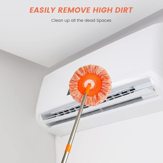 Spin Mop for Floor Cleaning360° Rotatable Adjustable Cleaning Mop with 4 Mop HeadExtendable Wall Cleaning Mop Wall Cleaning Bathroom Cleaning Household Supplies