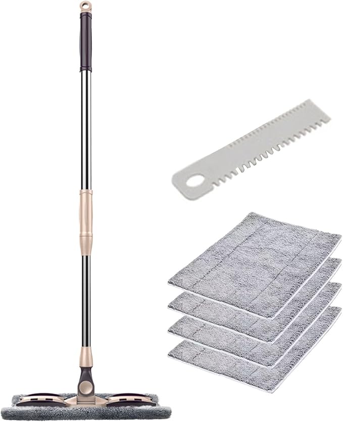 Easy to Use Extended Rectangular Mop for Home 360 Degree Dusting Microfiber Pad 133cm Handle Flat Floor Microfiber Mop