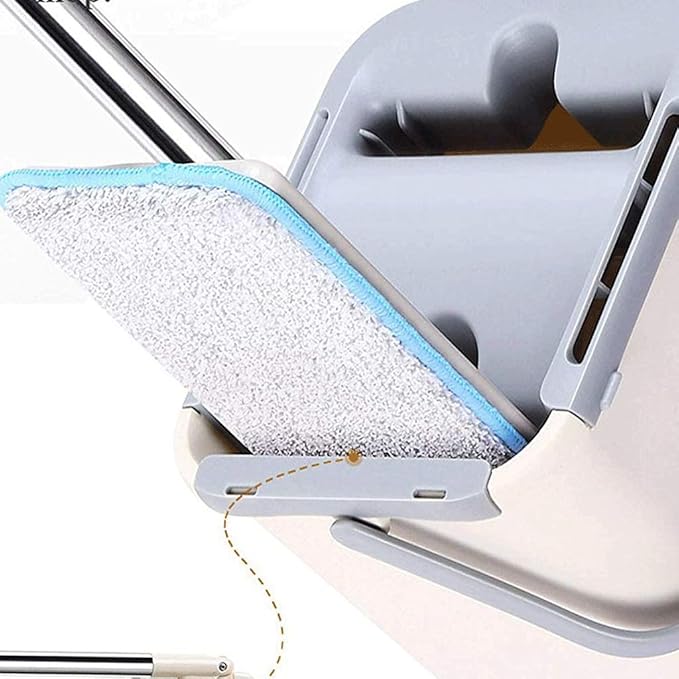 Professional Microfiber Mop Stainless Steel Handle Premium Pads Cloths(Mop)