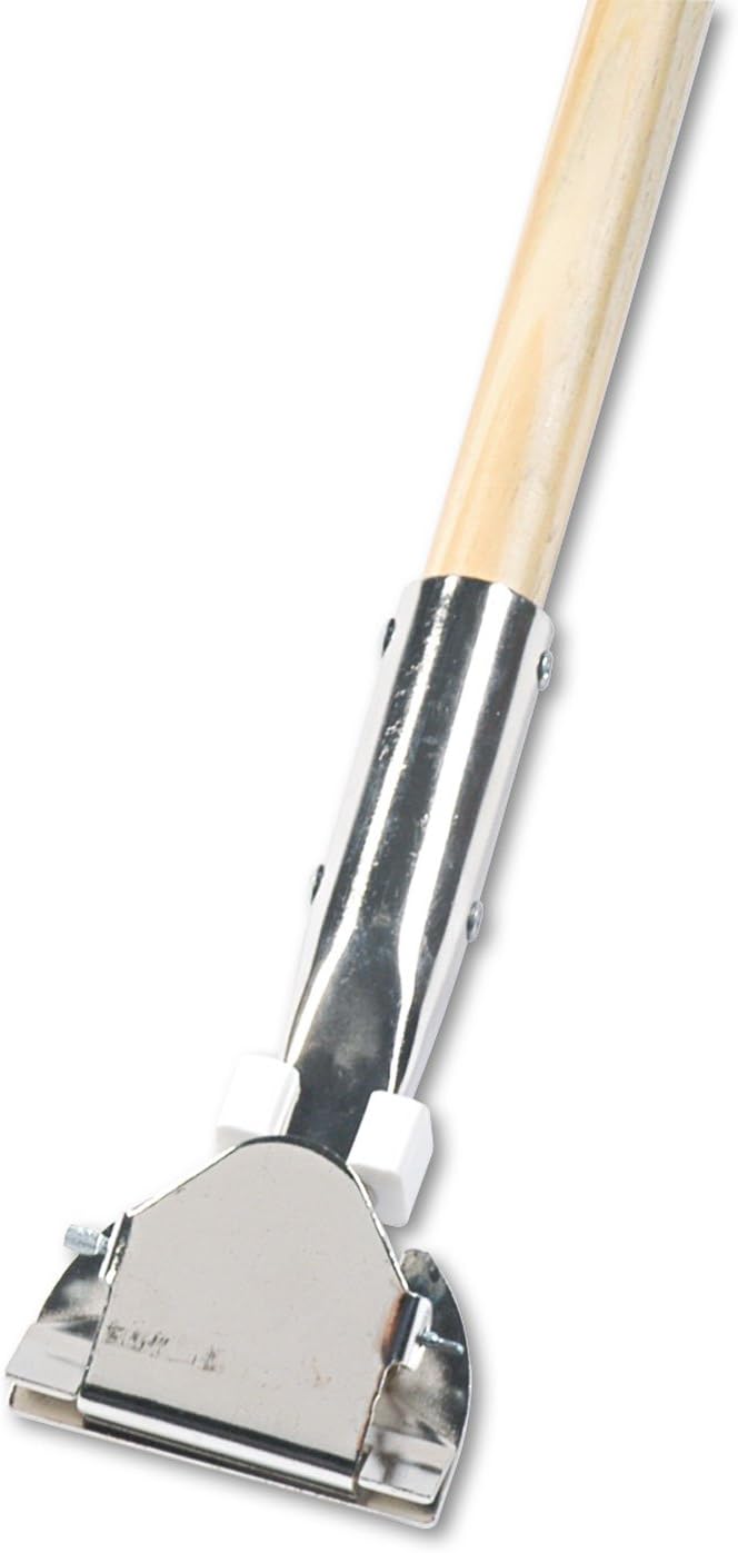Boardwalk 1490 Clip-On Dust Mop Handle Lacquered Wood Swivel Head 1 Dia. x 60in Long