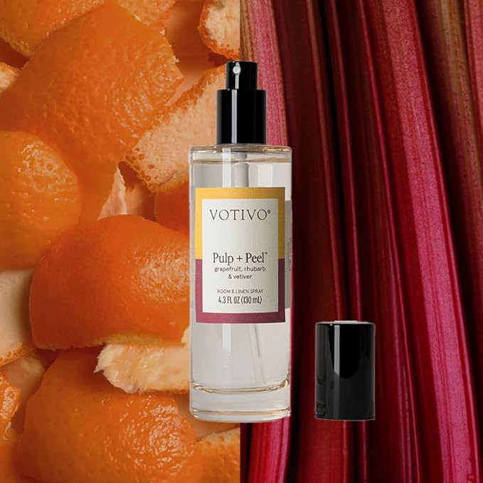 Votivo Pulp + Peel 4.3 oz Room &amp Linen Spray | Scented Air Freshener for Linens &amp Living Areas | Premium Long Lasting Fragrance