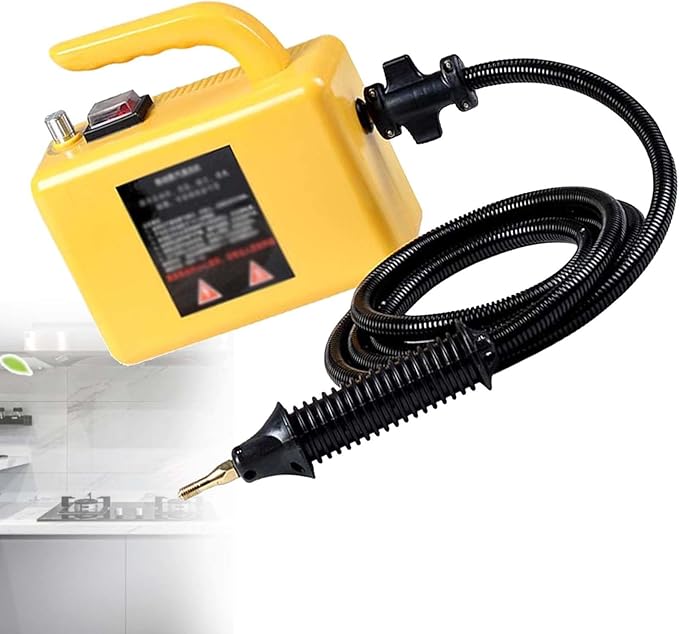 110V/220V High Pressure Steam Cleaner2600W Handheld High Temperature CleanerTankless Heavy Duty Household Grout Tile Kitchen Fuel TruckYellow-220V