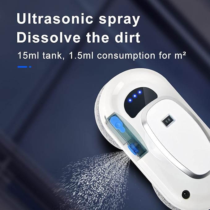 Window Cleaner RobotAutomatic Water Spray Smart Glass Cleaning Robotic3 Cleaning Methodsfor Indoor and Outdoor Glass Tile Window Smart Cleaner Kit