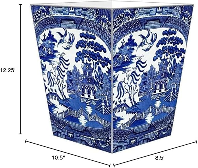Marye-Kelley WB1386-Blue Willow Wastepaper Basket