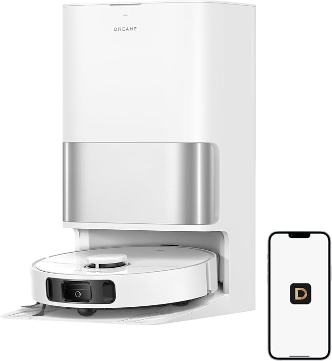 DREAME D30 Ultra Robot Vacuum and Mop 25000Pa Powerful Suction All-in-One Base Station with 100 Days Auto-Empty MopExtend Tech for Edge Cleaning Smart Obstacle Avoidance White
