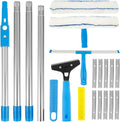 Extended Window Cleaner Kit Glass Squeegee Flooring Duster Mop Household Wiper Washing Cleaning Brush Tools